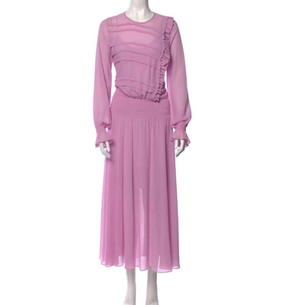 Preen Line Dress‎ Size Medium Purple Lavender Sheer Maxi